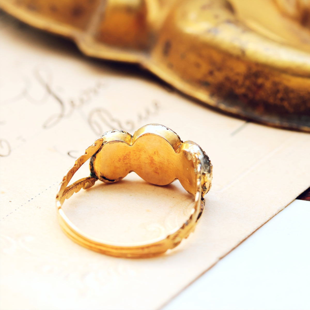 Antique Georgian Foiled Chrysoberyl Ring
