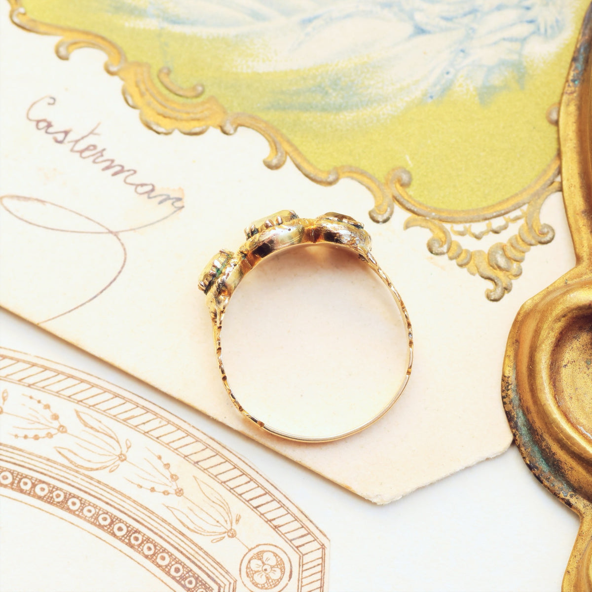 Antique Georgian Foiled Chrysoberyl Ring