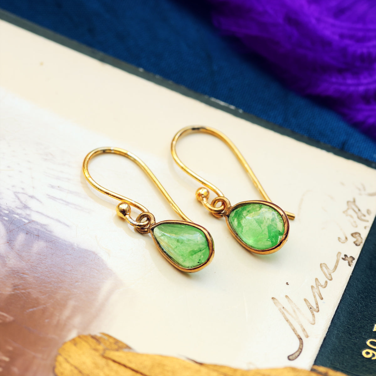 Enchanting Vintage Emerald Drop Earrings