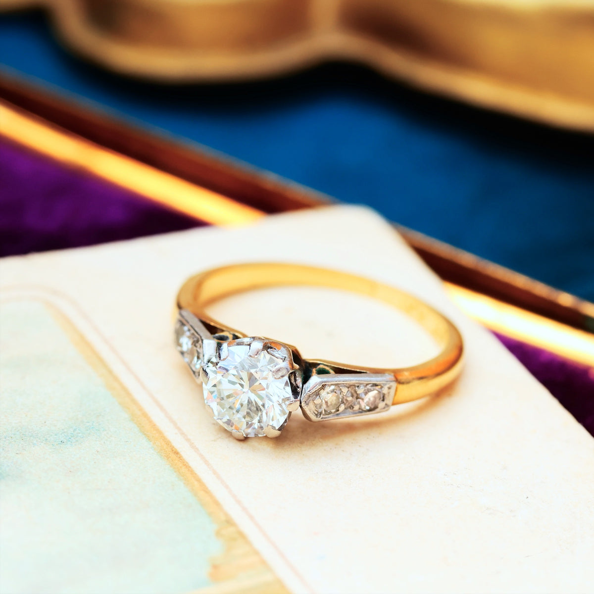 Vintage Diamond Solitaire Engagement Ring