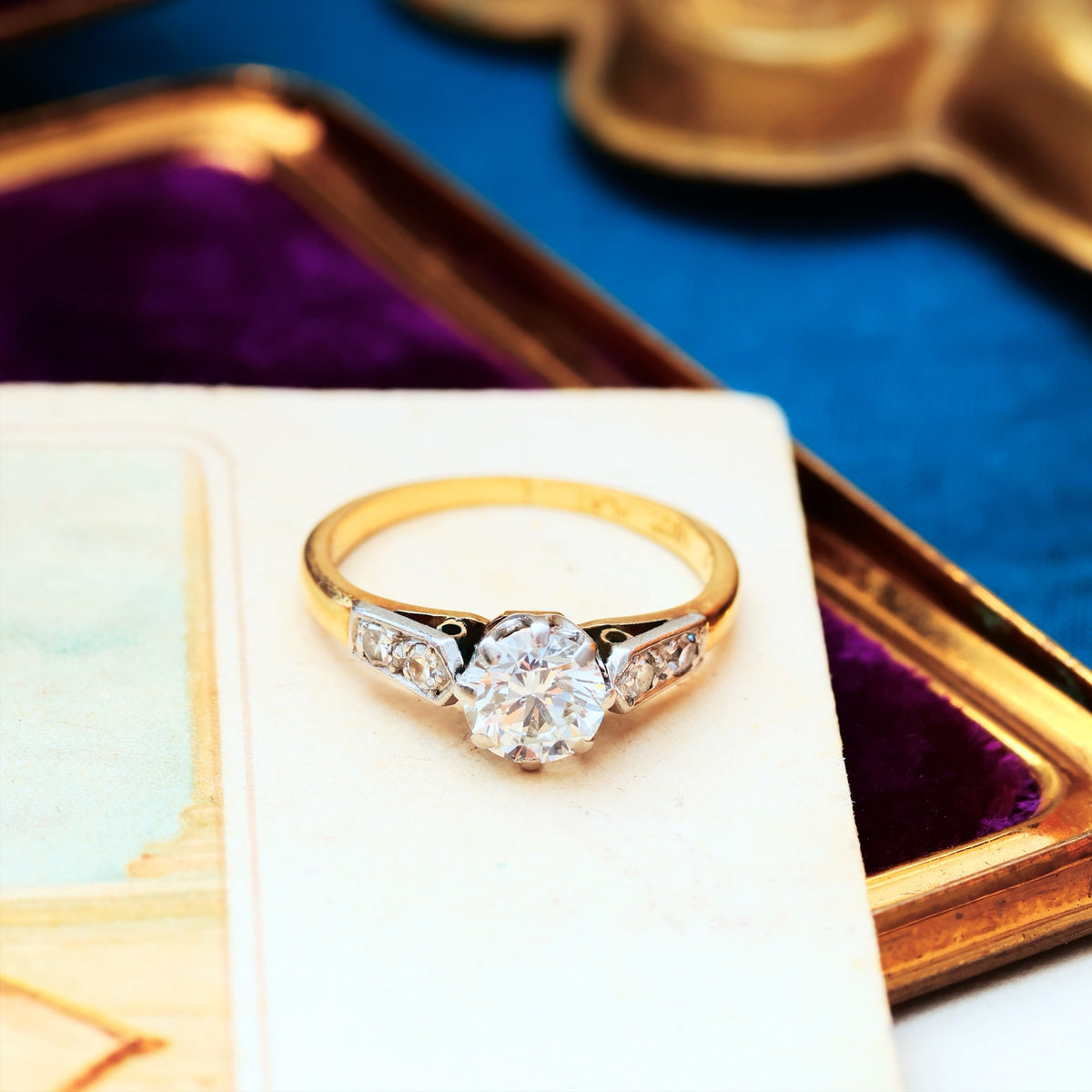 Classic Vintage Diamond Solitaire Engagement Ring