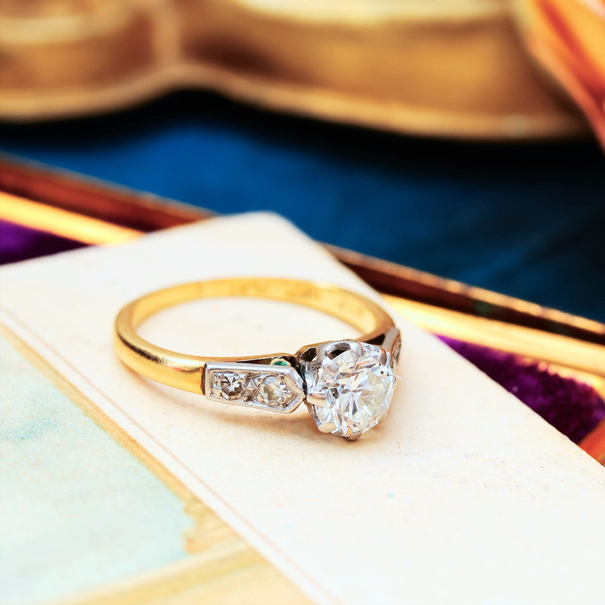 Classic Vintage Diamond Solitaire Engagement Ring