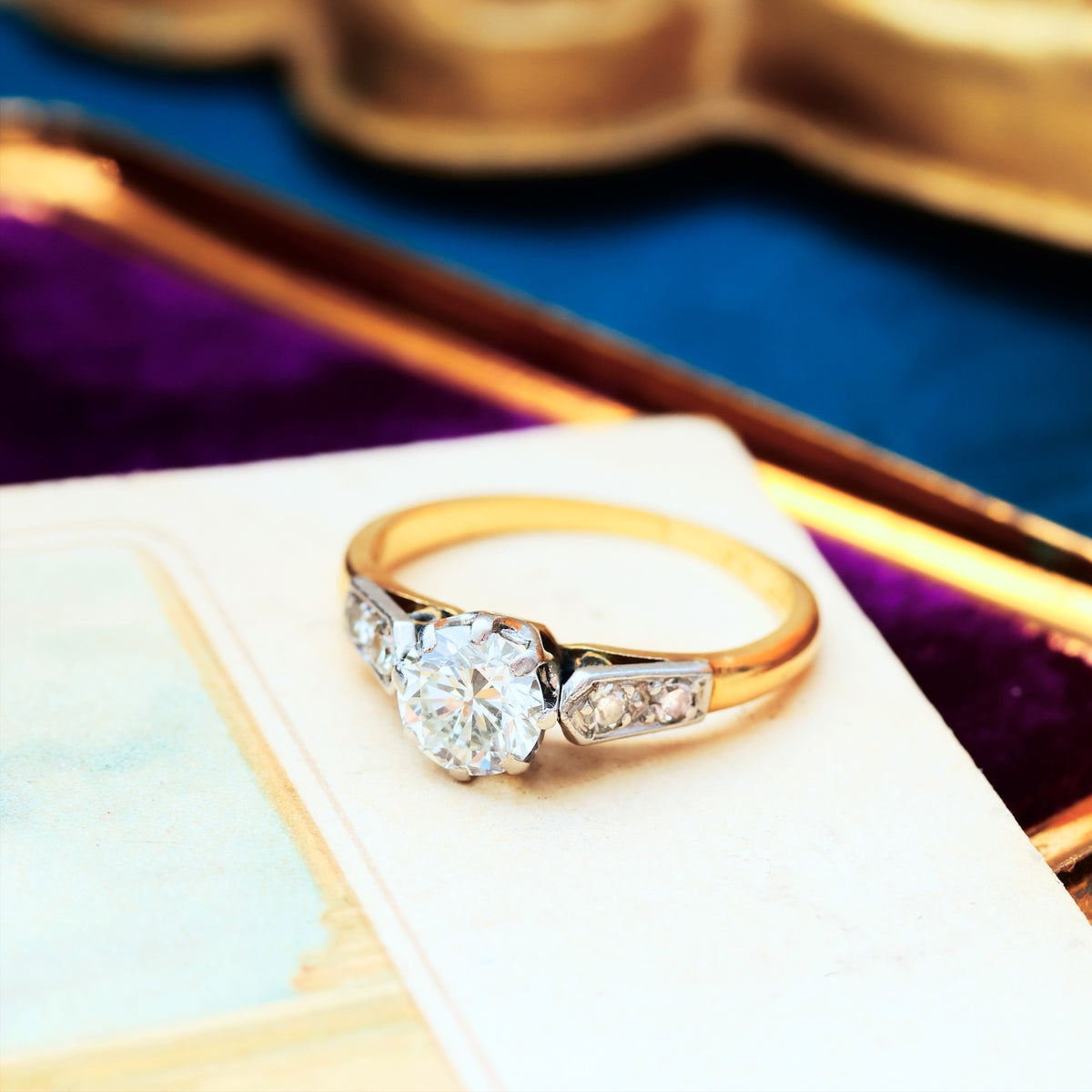 Classic Vintage Diamond Solitaire Engagement Ring