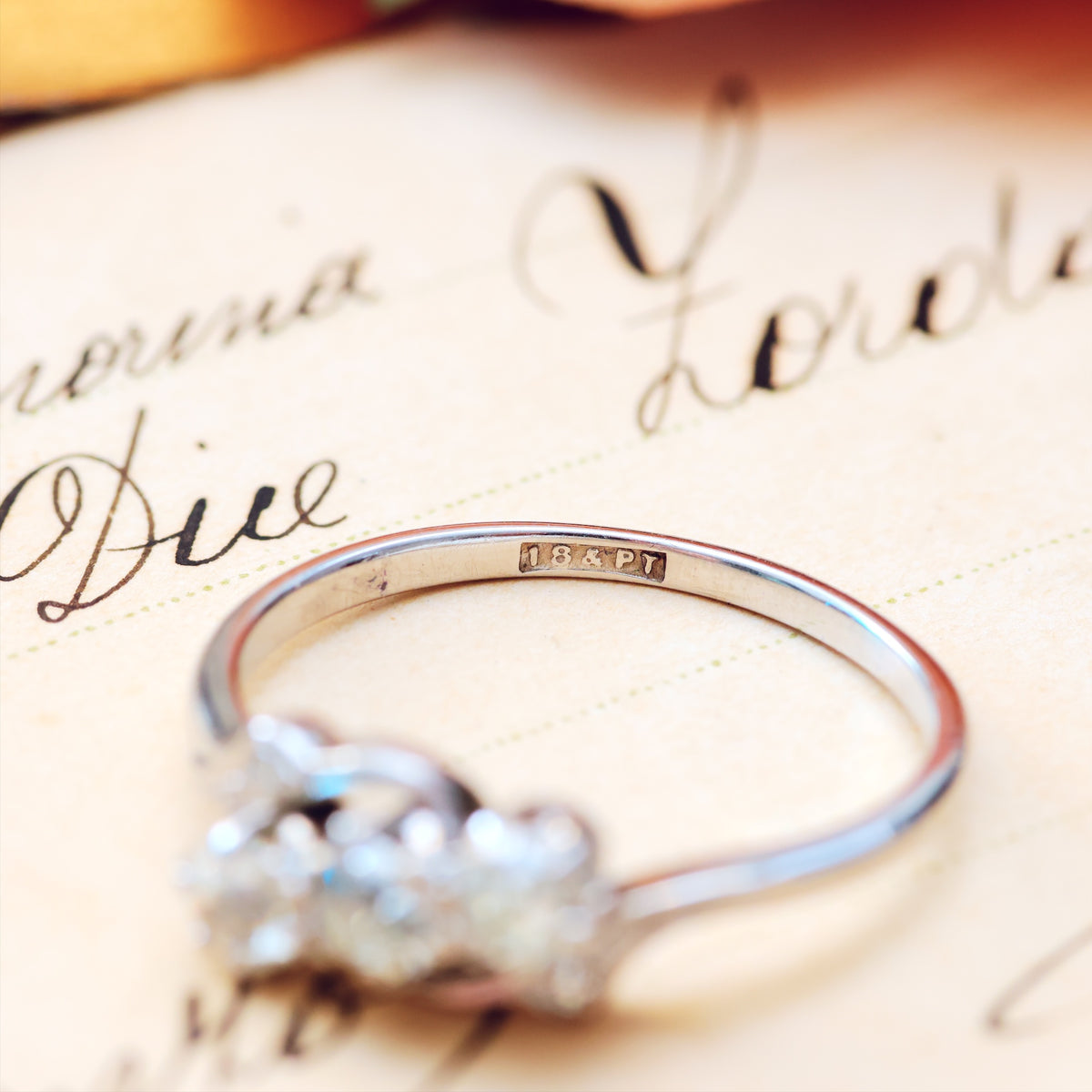 Sensational Vintage Trilogy Diamond Engagement Ring