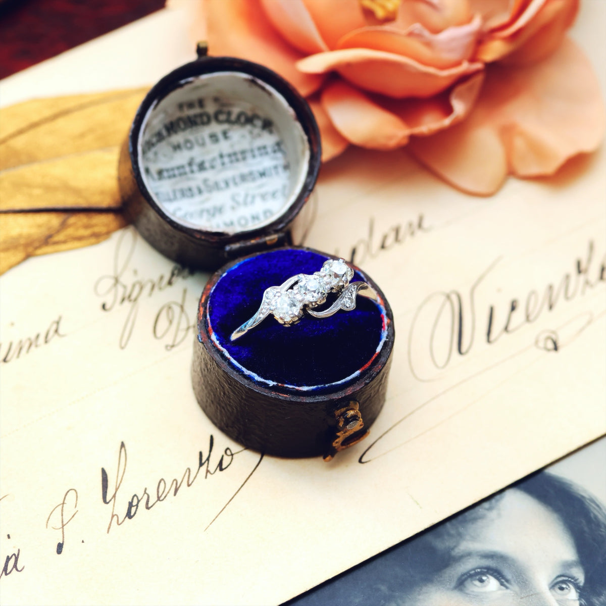 Sensational Vintage Trilogy Diamond Engagement Ring