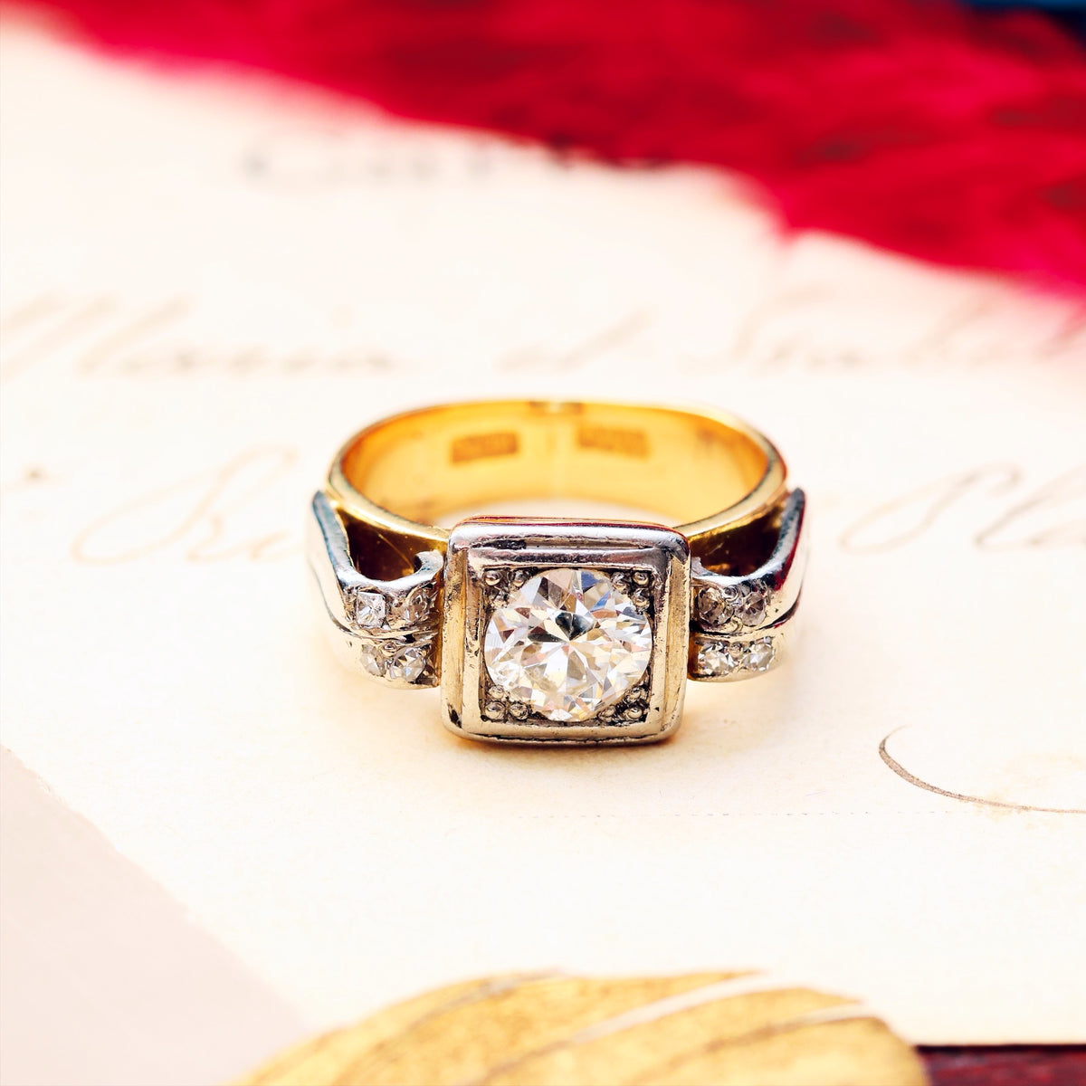 Fabulous! Vintage 1940's Art Deco Diamond Ring