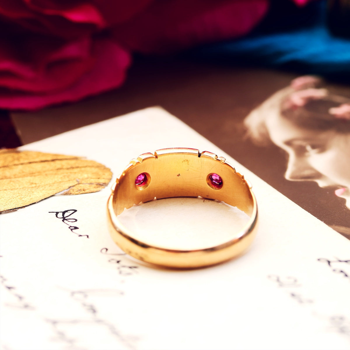 Antique Victorian Ruby & Pearl Ring