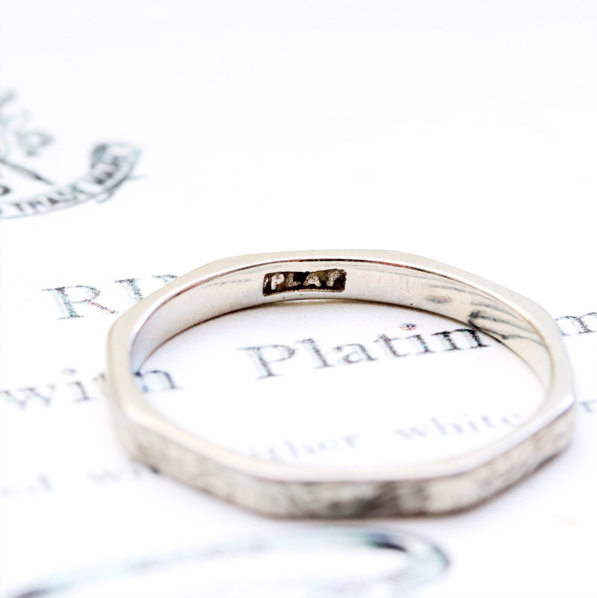 Vintage Size 'N' or '6.75' Platinum Wedding Band