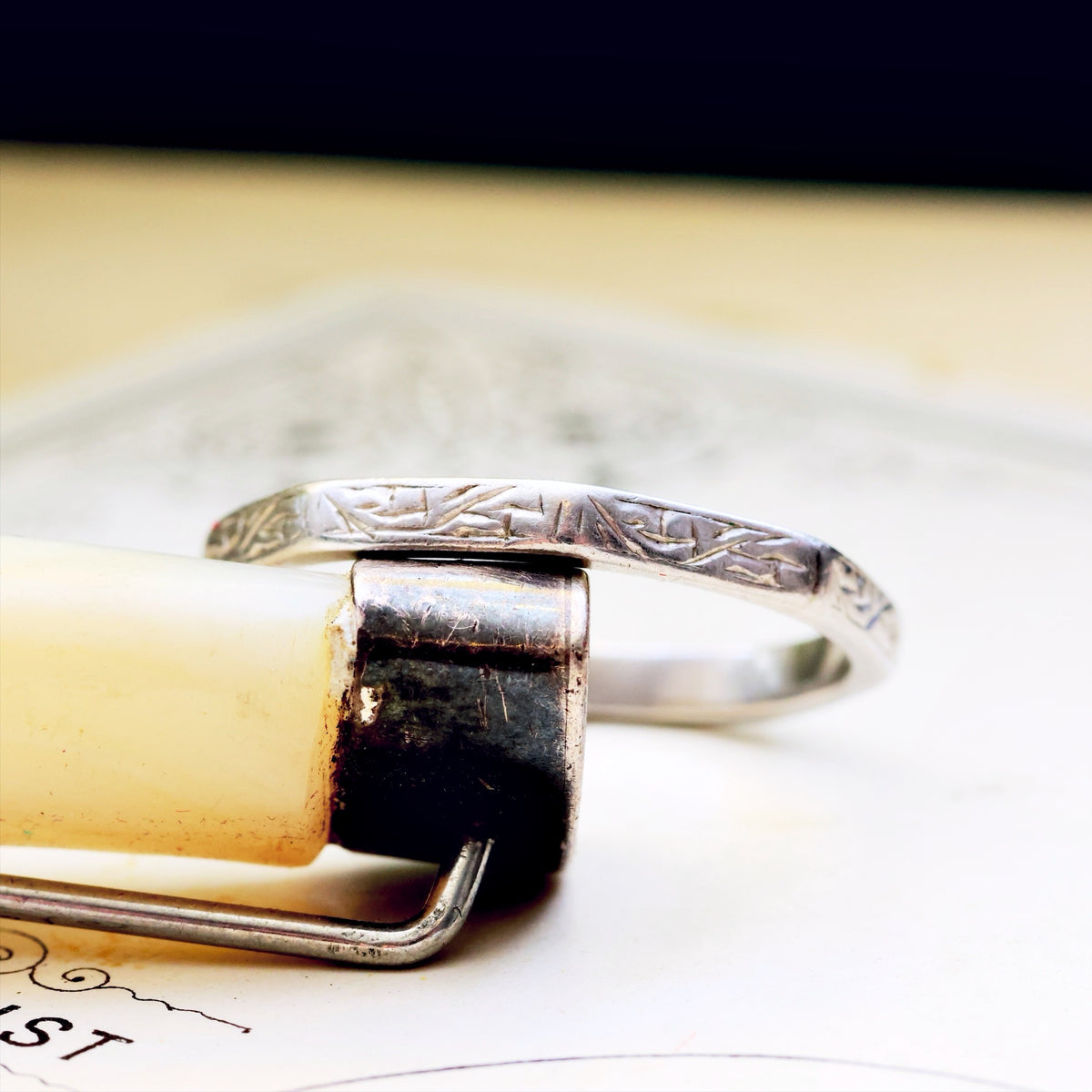 Vintage Size 'N' or '6.75' Platinum Wedding Band