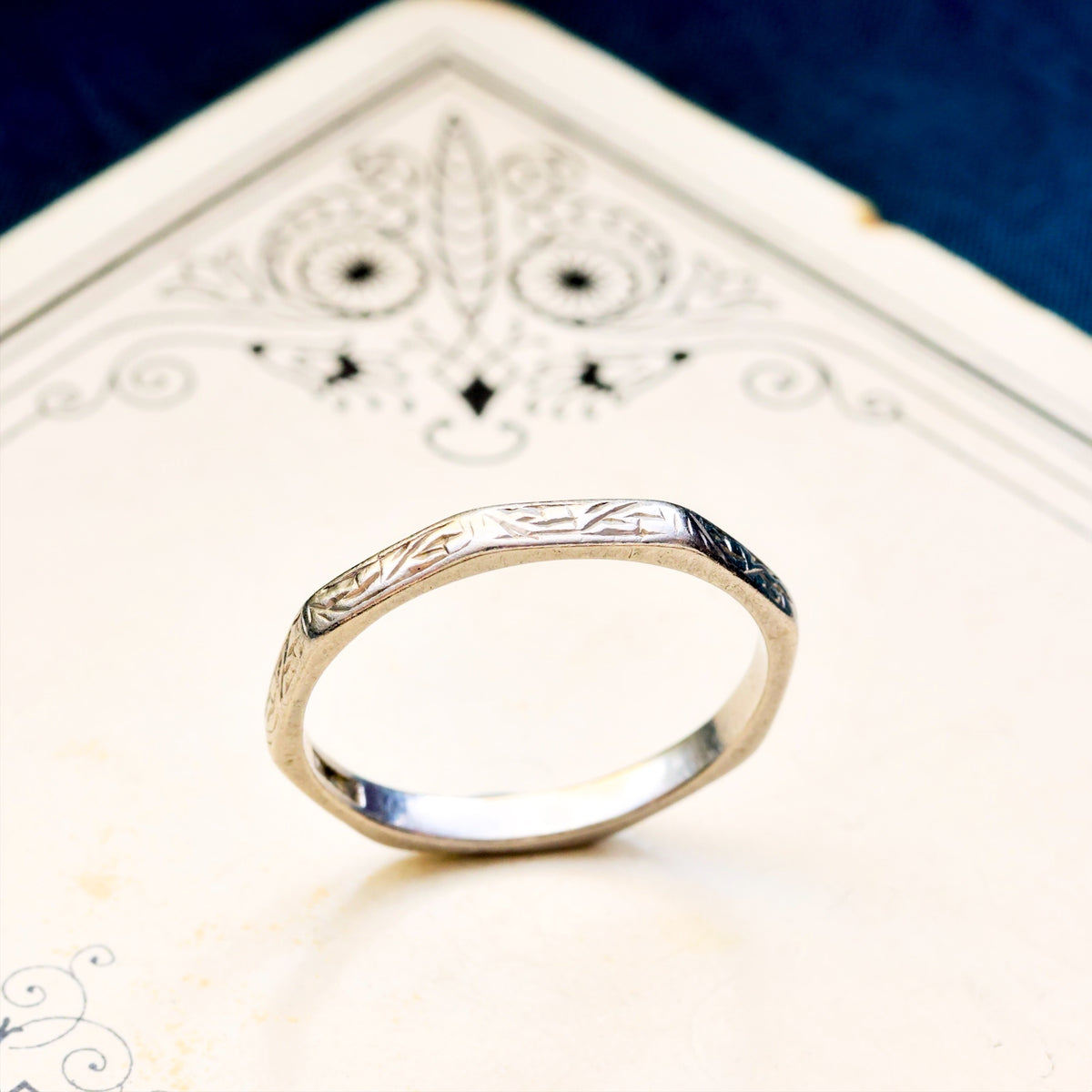 Vintage Size 'N' or '6.75' Platinum Wedding Band