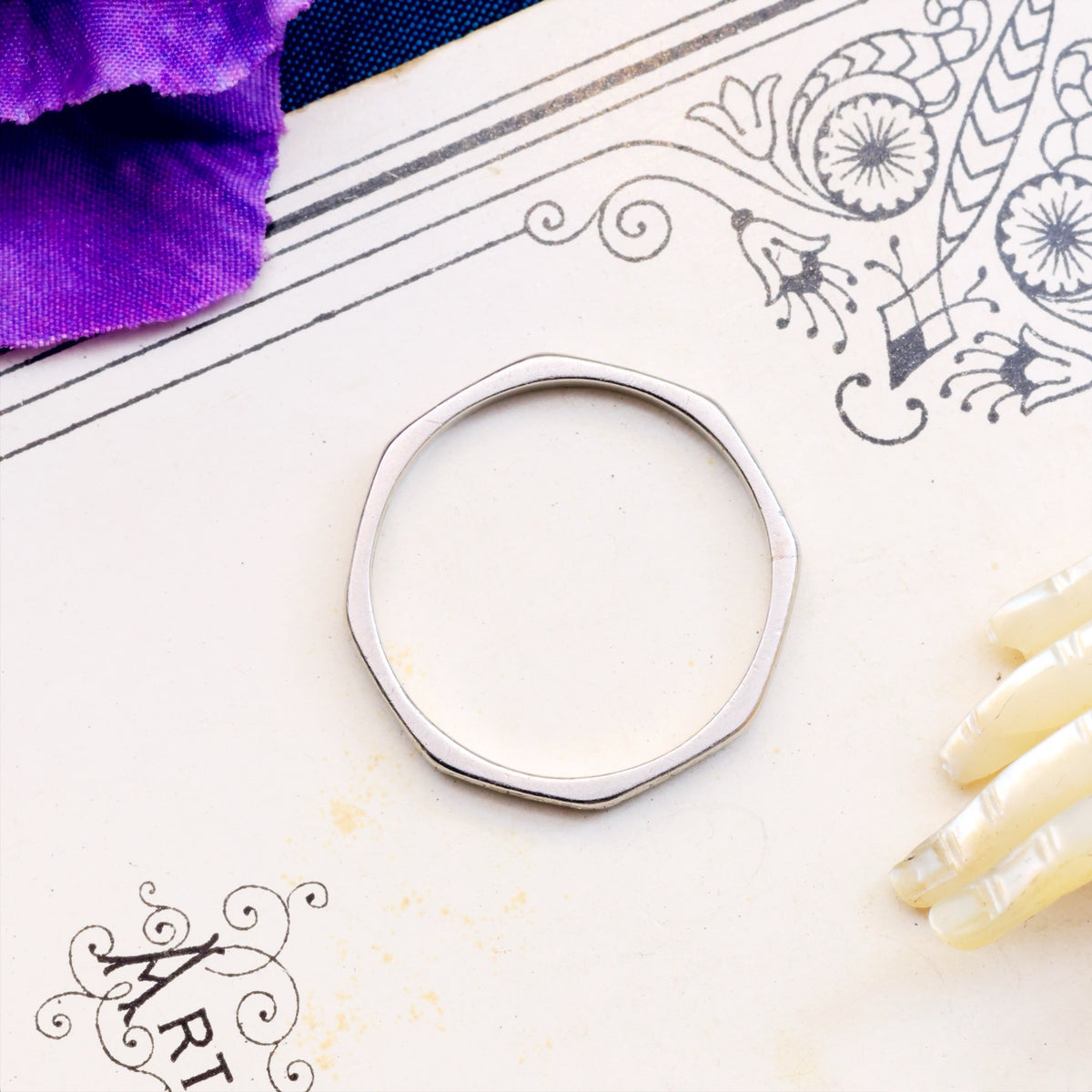 Vintage Size 'N' or '6.75' Platinum Wedding Band