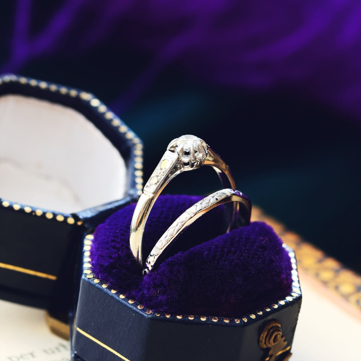 Vintage Size M Hand Engraved Platinum Wedding Ring