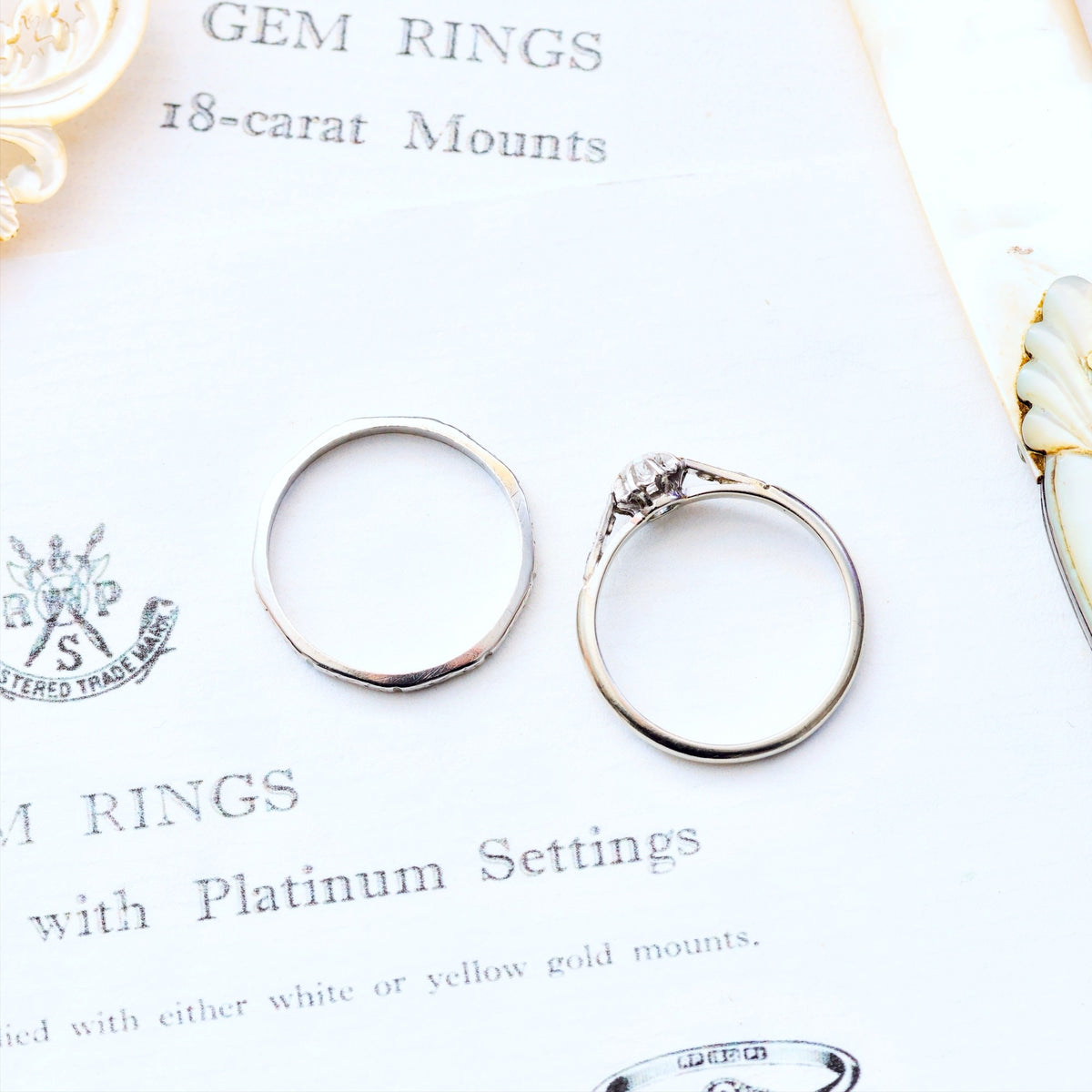 Vintage Size M Hand Engraved Platinum Wedding Ring