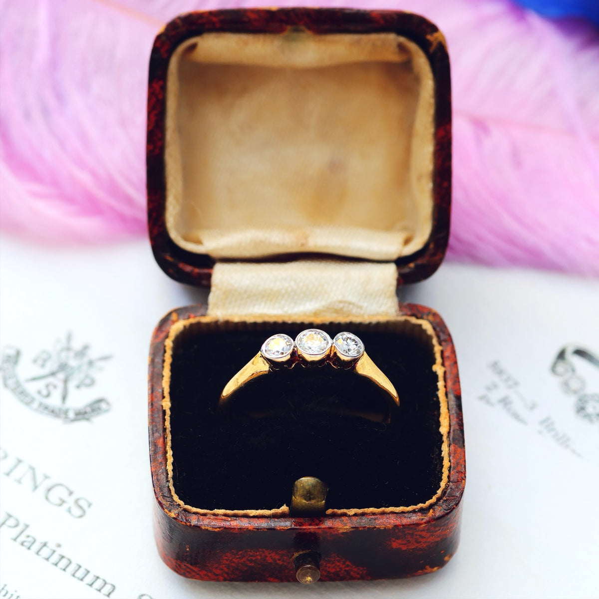 Vintage 1920's Diamond Trilogy Engagement Ring