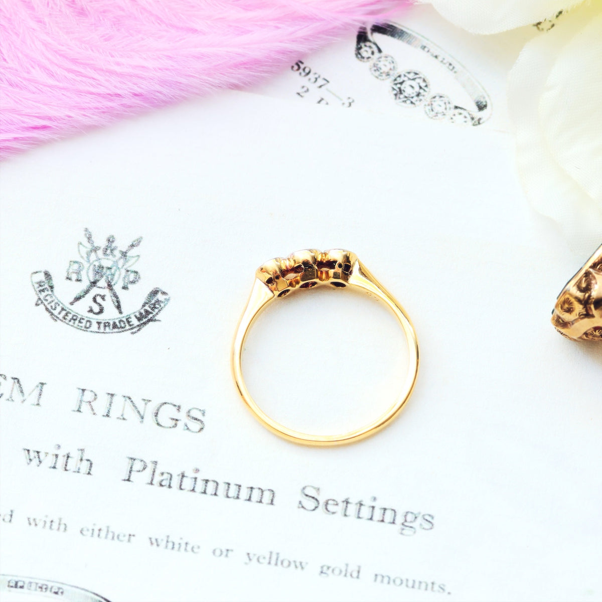 Vintage 1920's Diamond Trilogy Engagement Ring