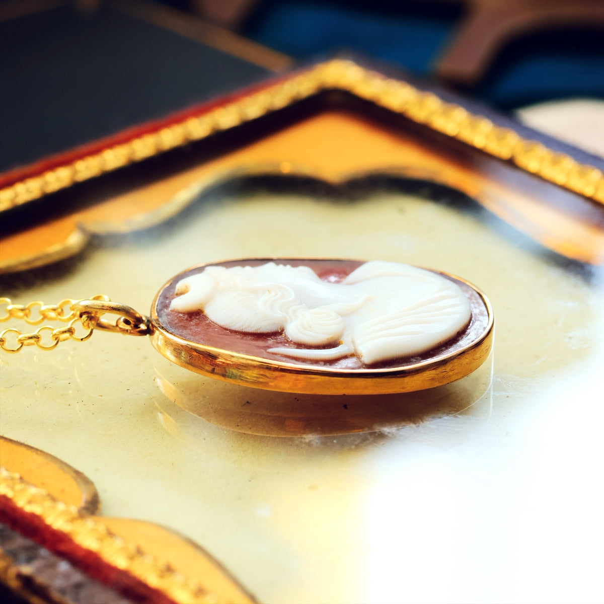 Antique Shell Cameo of Goddess Selene