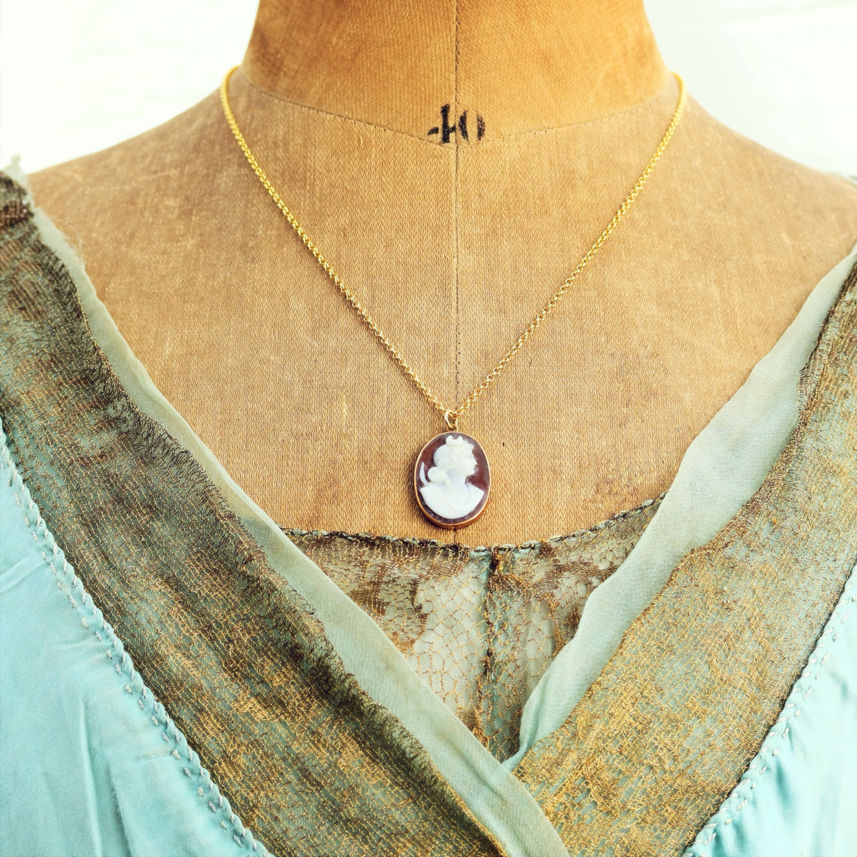 Antique Shell Cameo of Goddess Selene