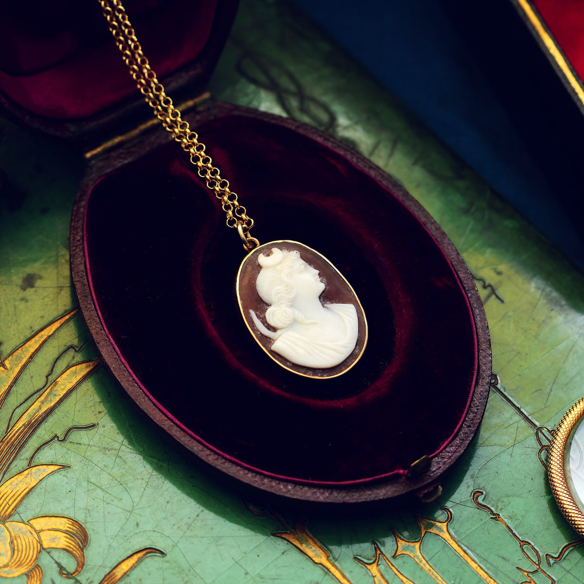 Antique Shell Cameo of Goddess Selene