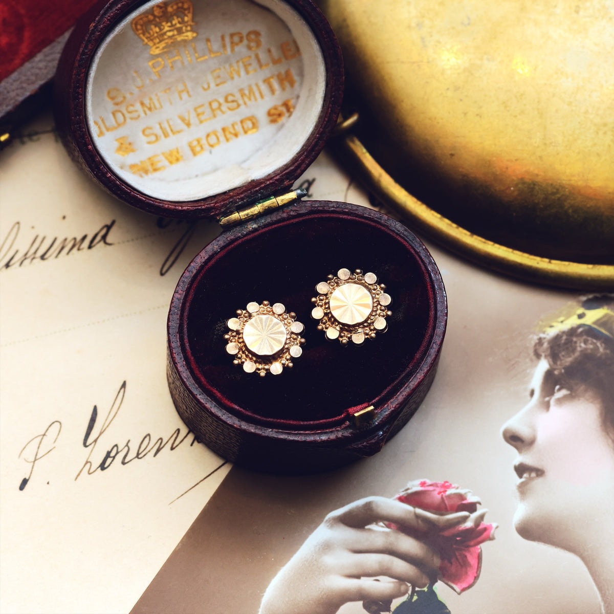 Date 1978 9ct Gold Historical Revival Style Earrings