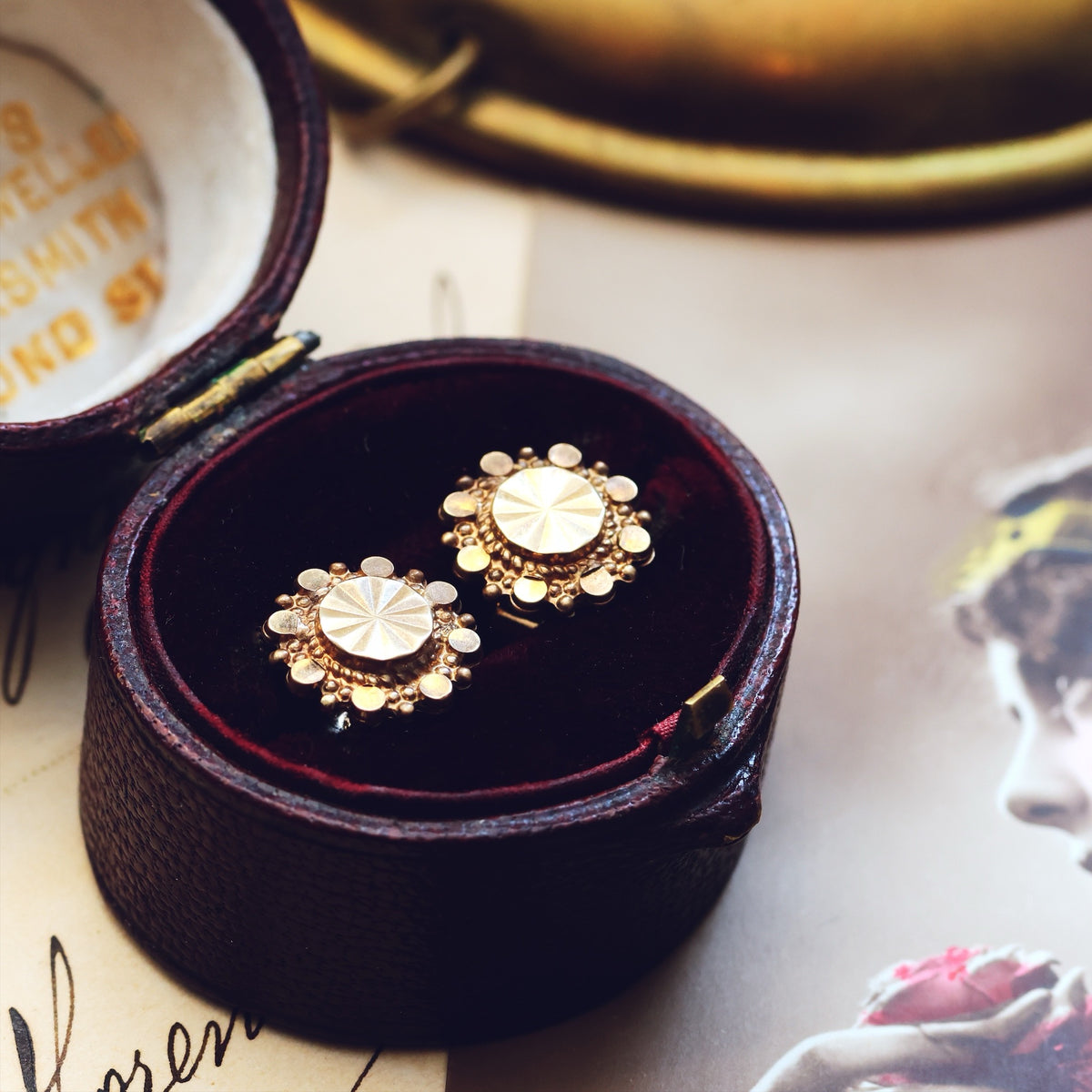 Date 1978 9ct Gold Historical Revival Style Earrings