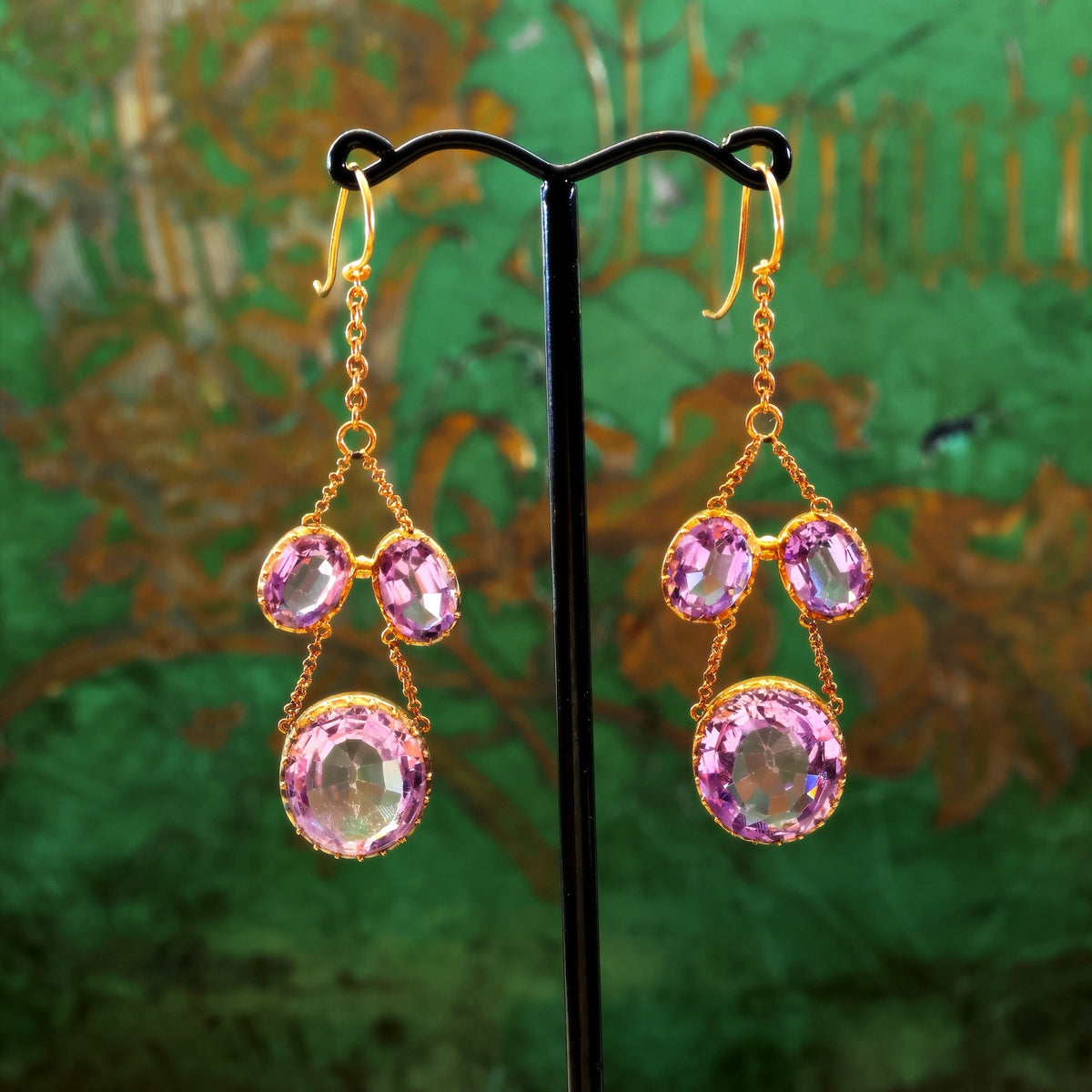 Rare Georgian Lavender Amethyst Girandole Earrings