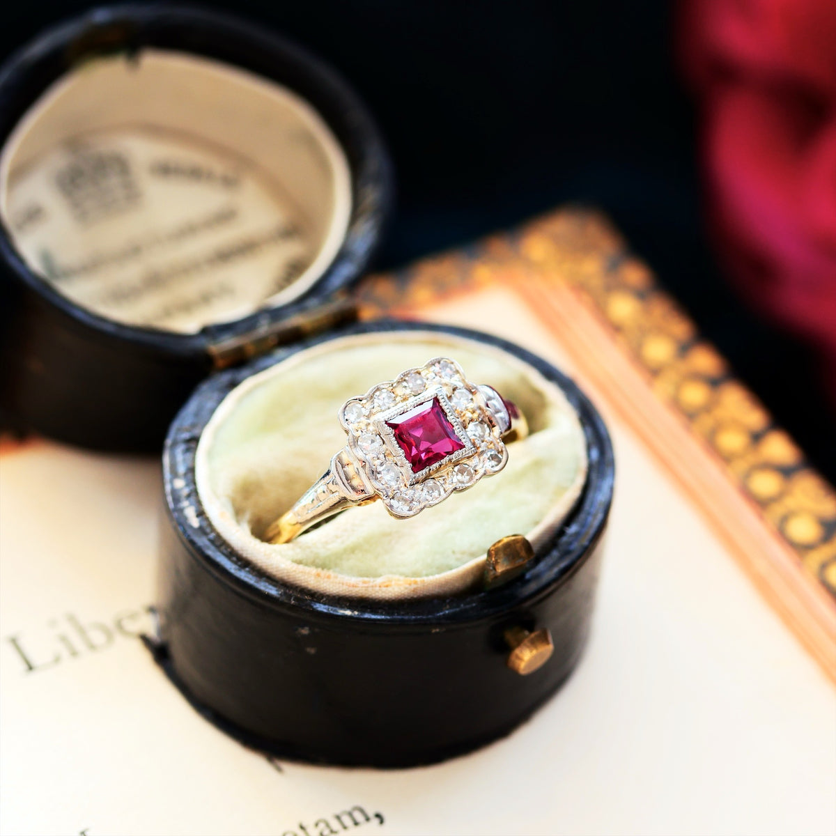 Vintage Art Deco Ruby & Diamond Engagement Ring