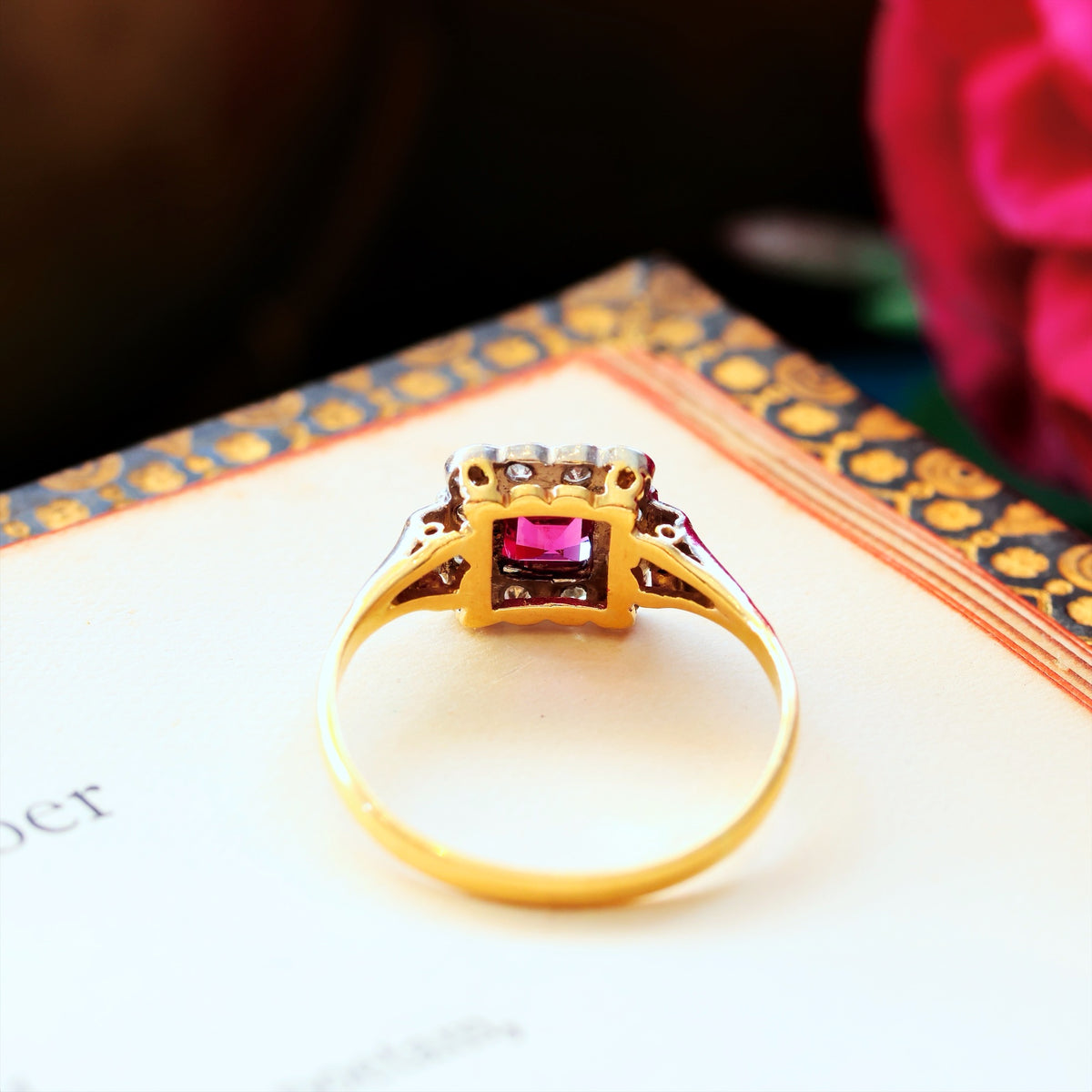 Vintage Art Deco Ruby & Diamond Engagement Ring