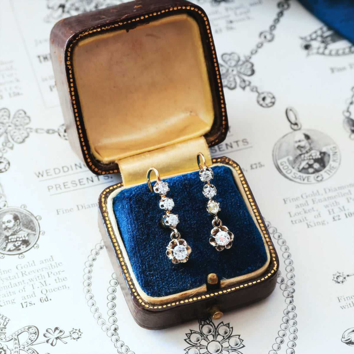 Vintage Diamond Drop Earrings