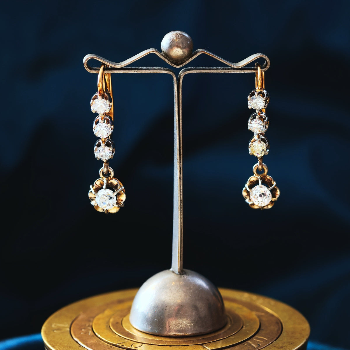 Tres Belle Vintage Diamond Drop Earrings