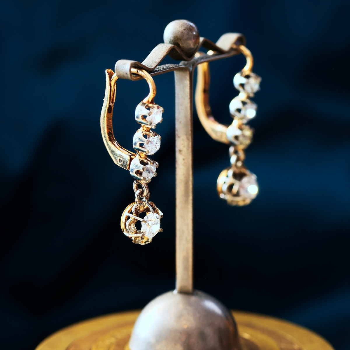 Tres Belle Vintage Diamond Drop Earrings