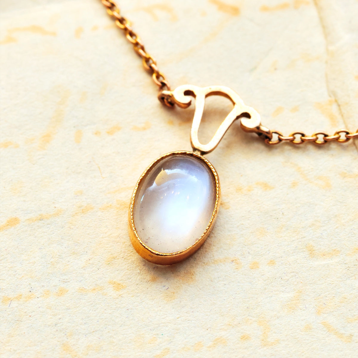 Antique Edwardian Blue Moonstone Necklace