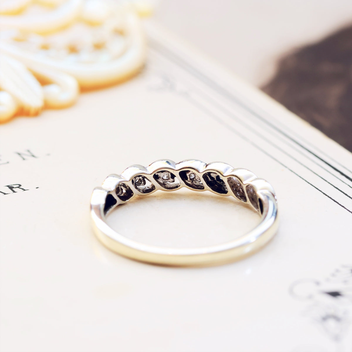 A Petite 9ct White Gold Diamond Half Eternity Band