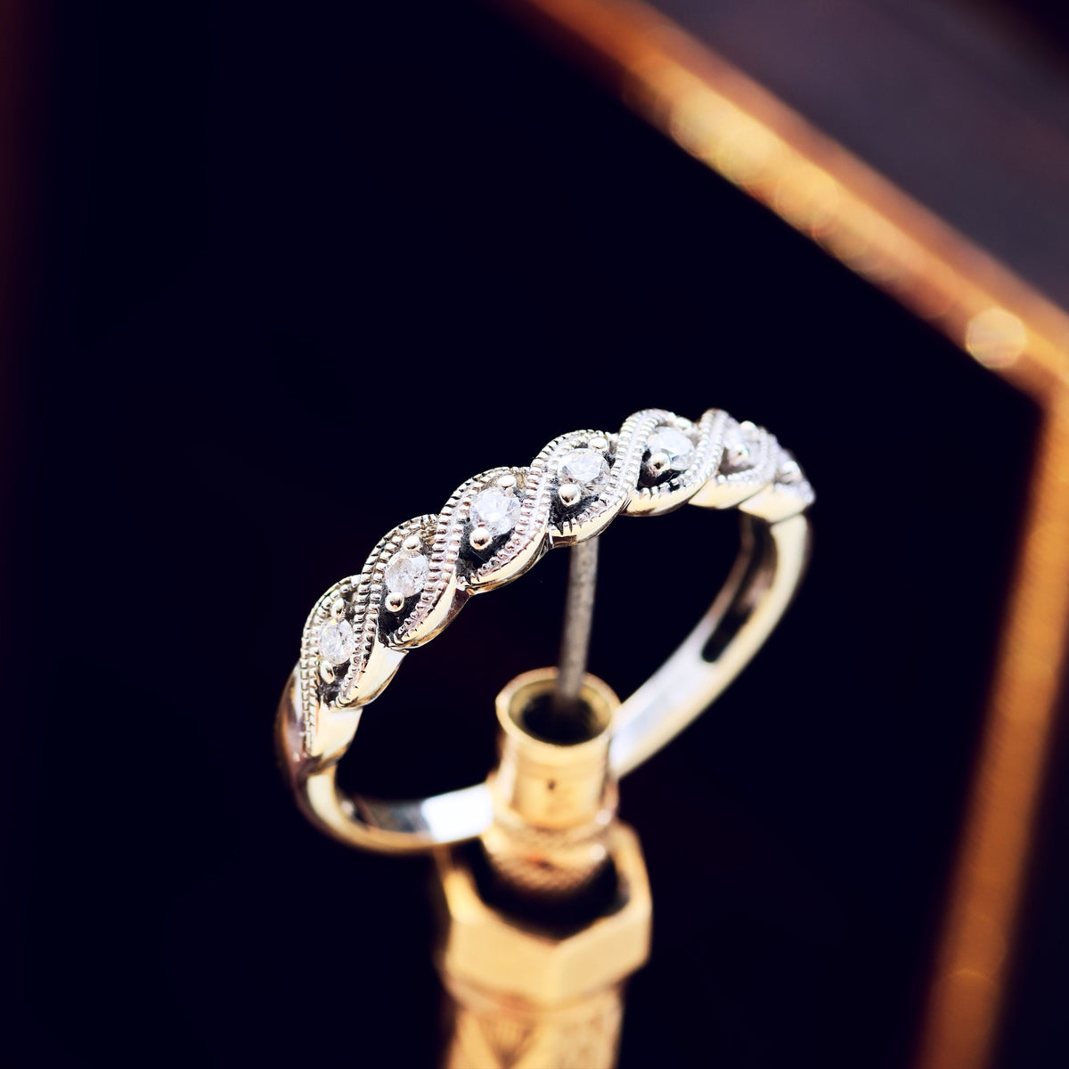 A Petite 9ct White Gold Diamond Half Eternity Band