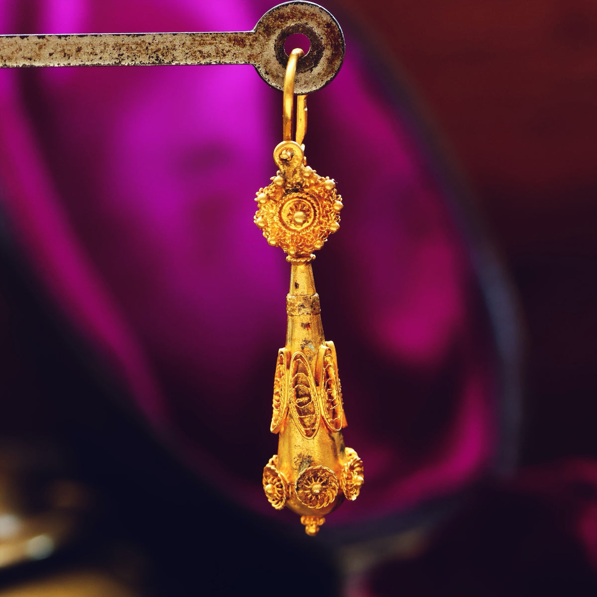 Intricate Vintage Portuguese Filigree Cannetille Earrings