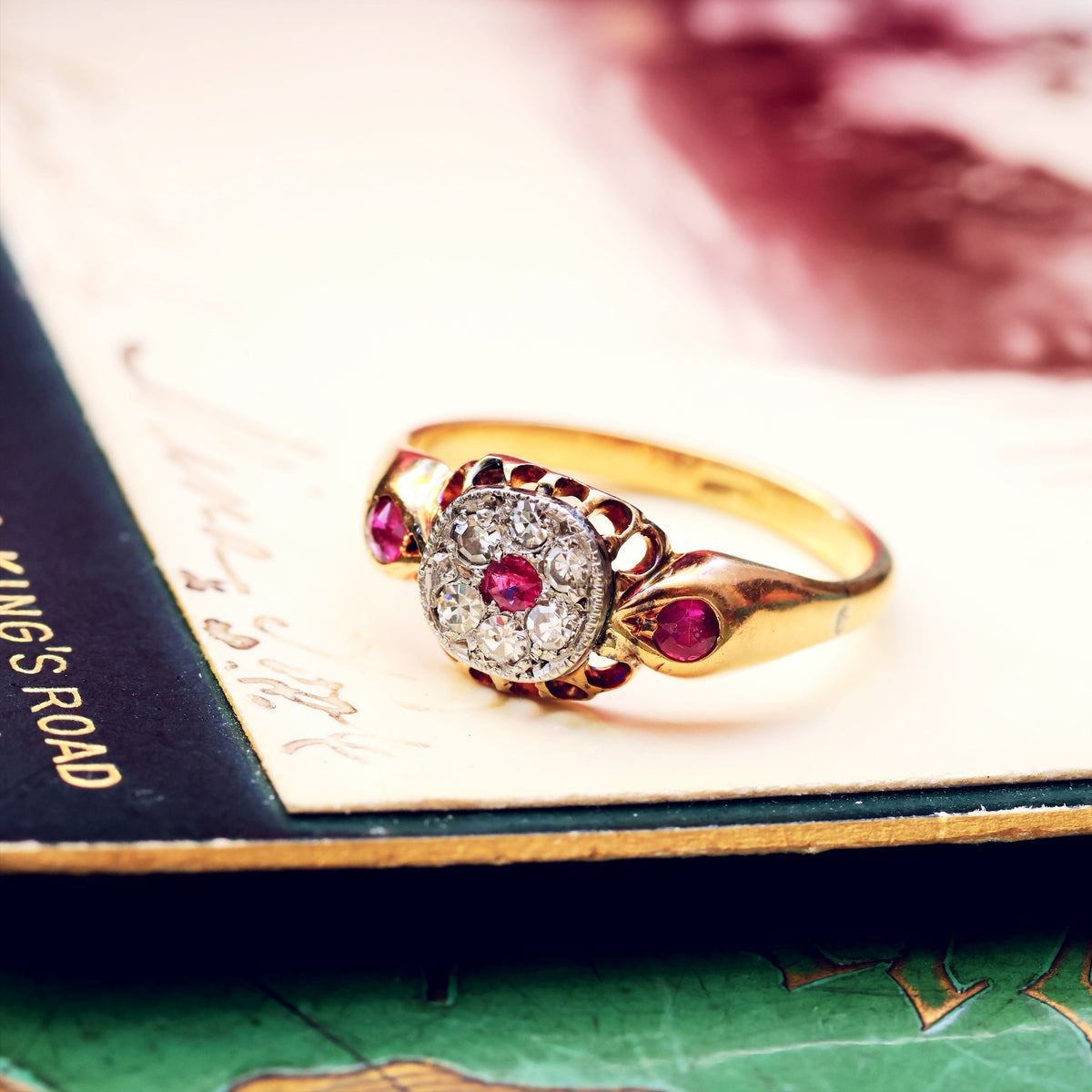 Original Antique Edwardian Ruby & Diamond Ring