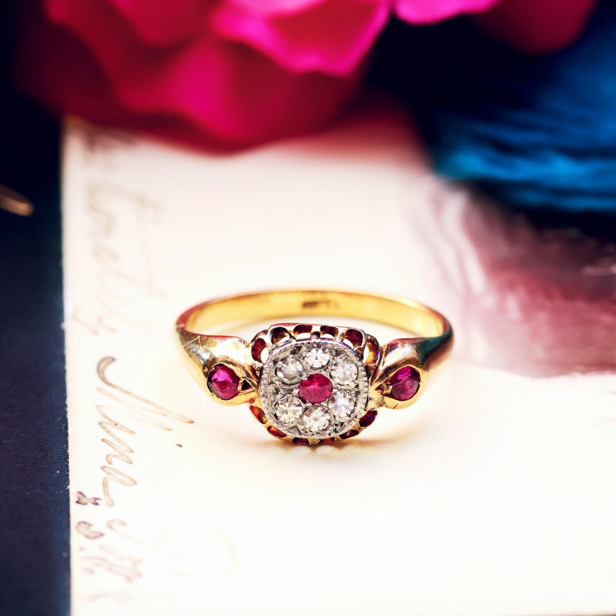 Antique Edwardian Ruby & Diamond Ring