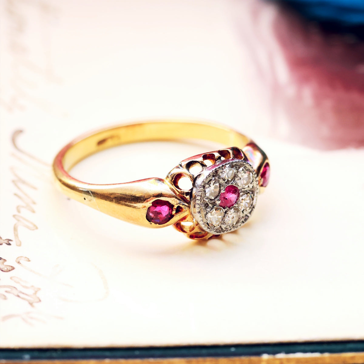 Original Antique Edwardian Ruby & Diamond Ring