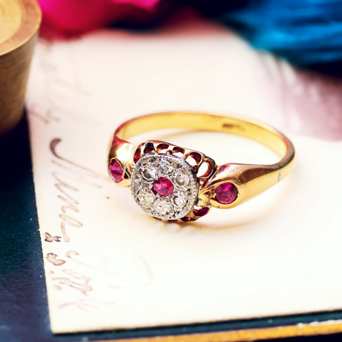Original Antique Edwardian Ruby & Diamond Ring
