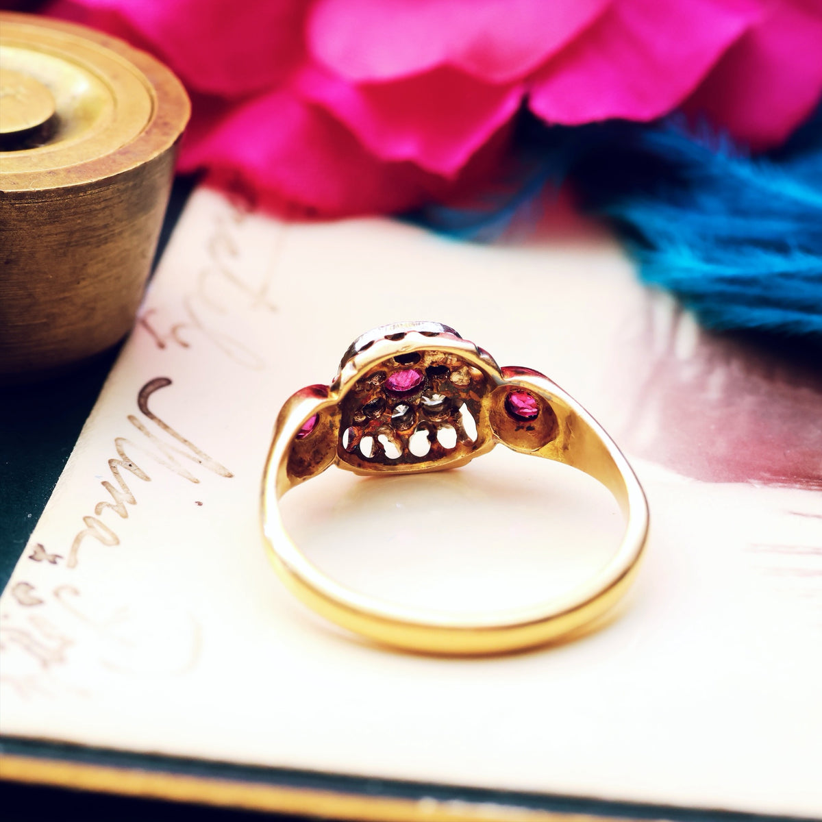 Original Antique Edwardian Ruby & Diamond Ring