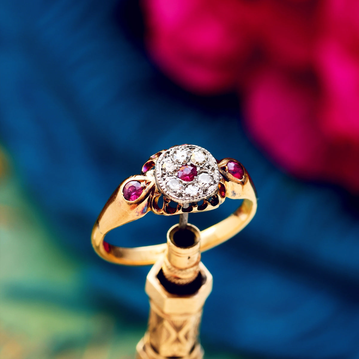 Original Antique Edwardian Ruby & Diamond Ring