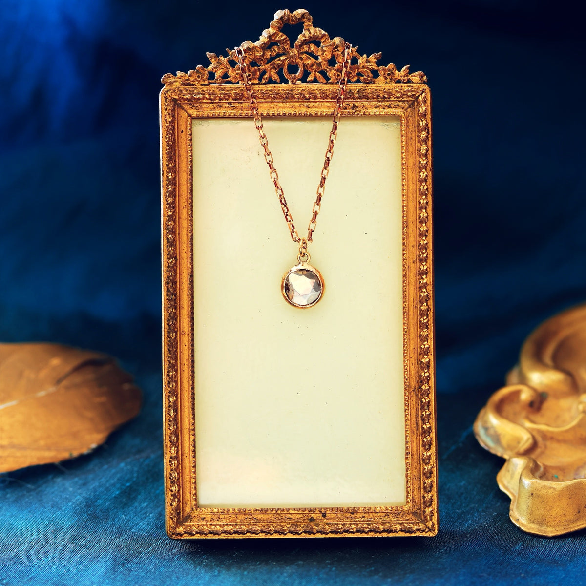 Antique Foiled Rose Cut Diamond Pendant