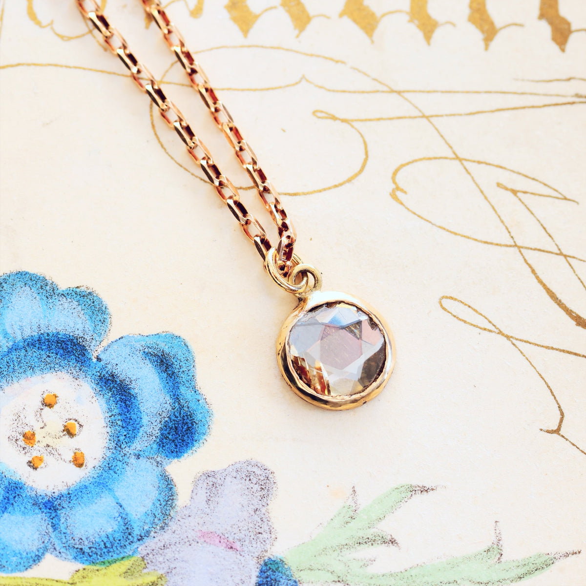 Antique Foiled Rose Cut Diamond Pendant
