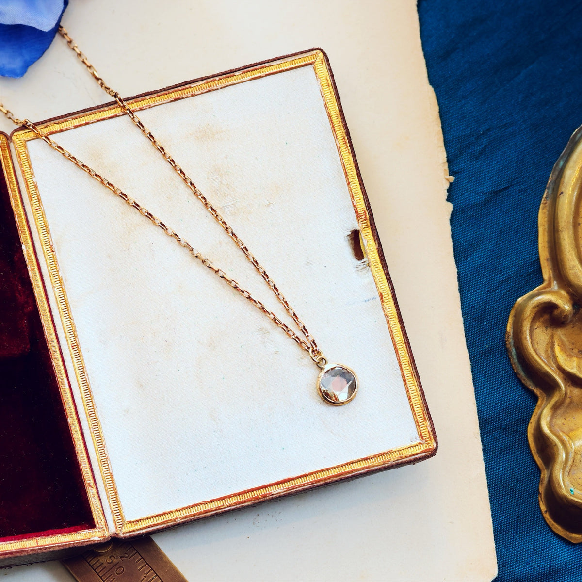Antique Foiled Rose Cut Diamond Pendant