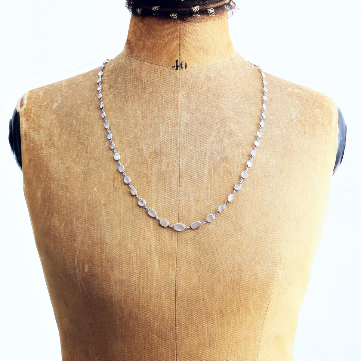Vintage Chain Necklace of Moonstones