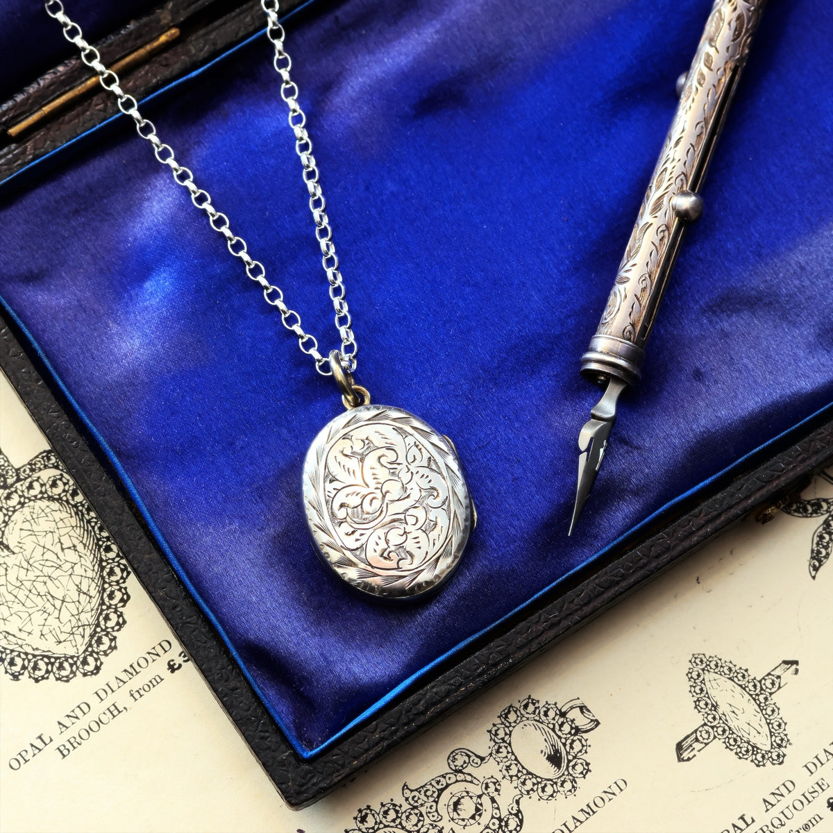 Antique Victorian Silver Japonaiserie Locket
