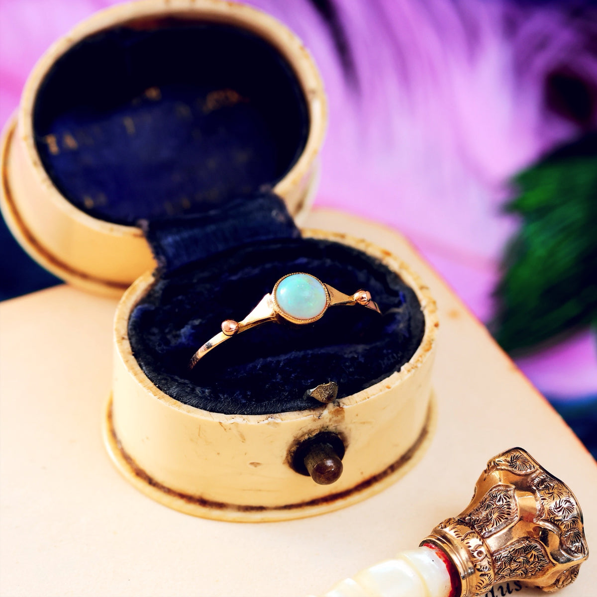 Sweetly Simple Antique Crystal Opal Ring