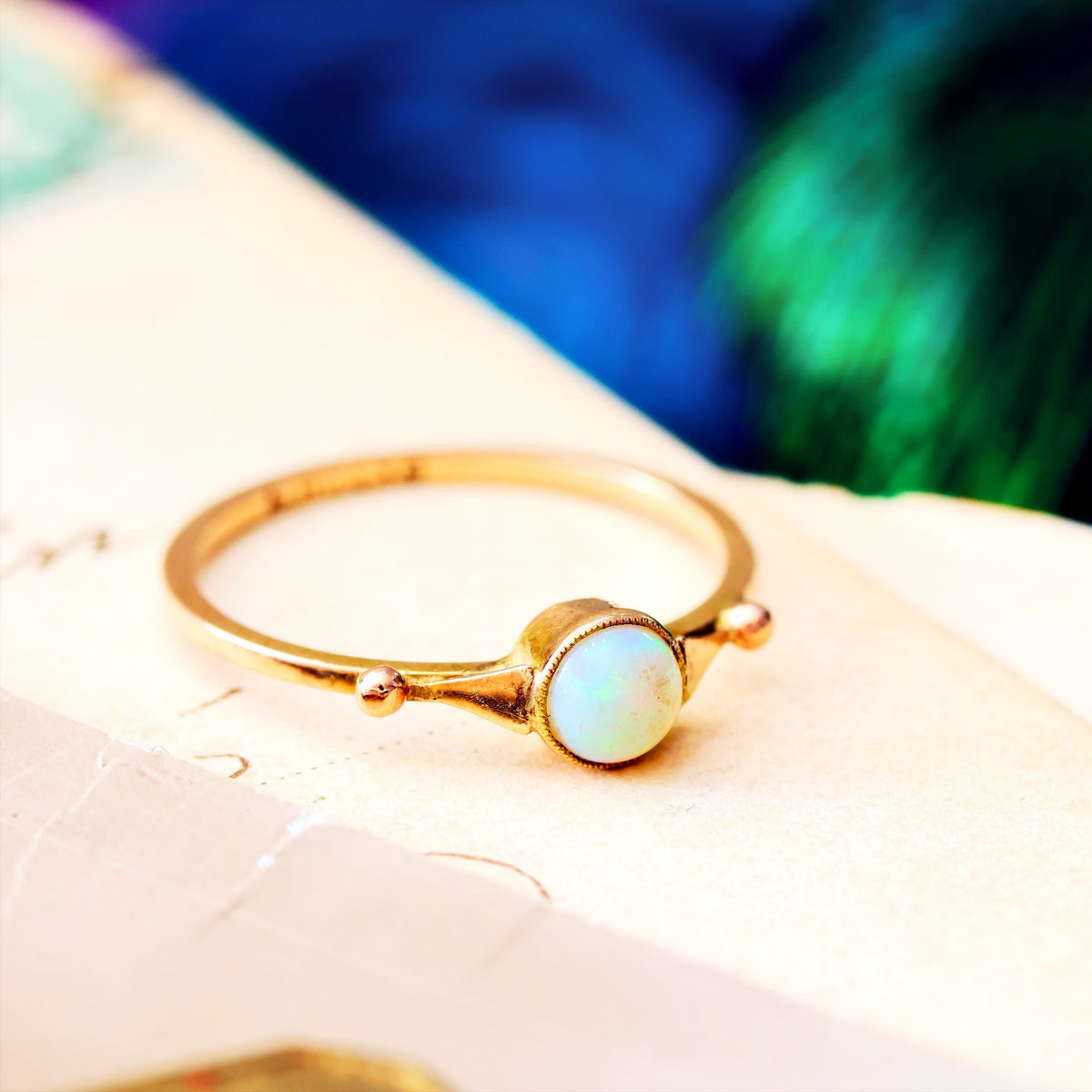 Sweetly Simple Antique Crystal Opal Ring