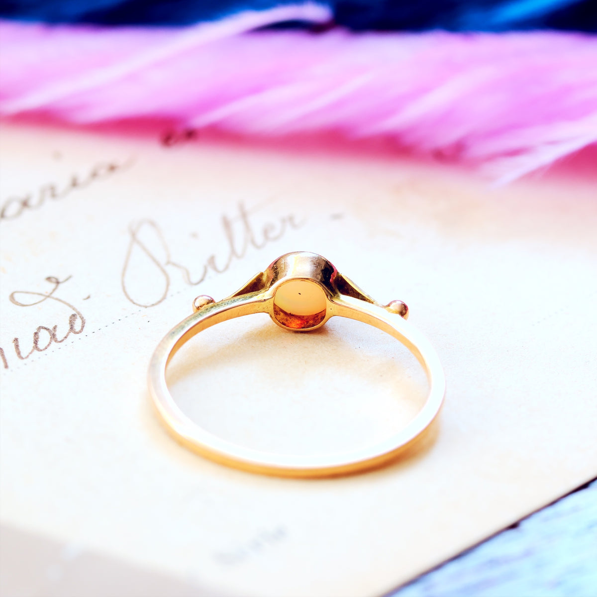 Sweetly Simple Antique Crystal Opal Ring