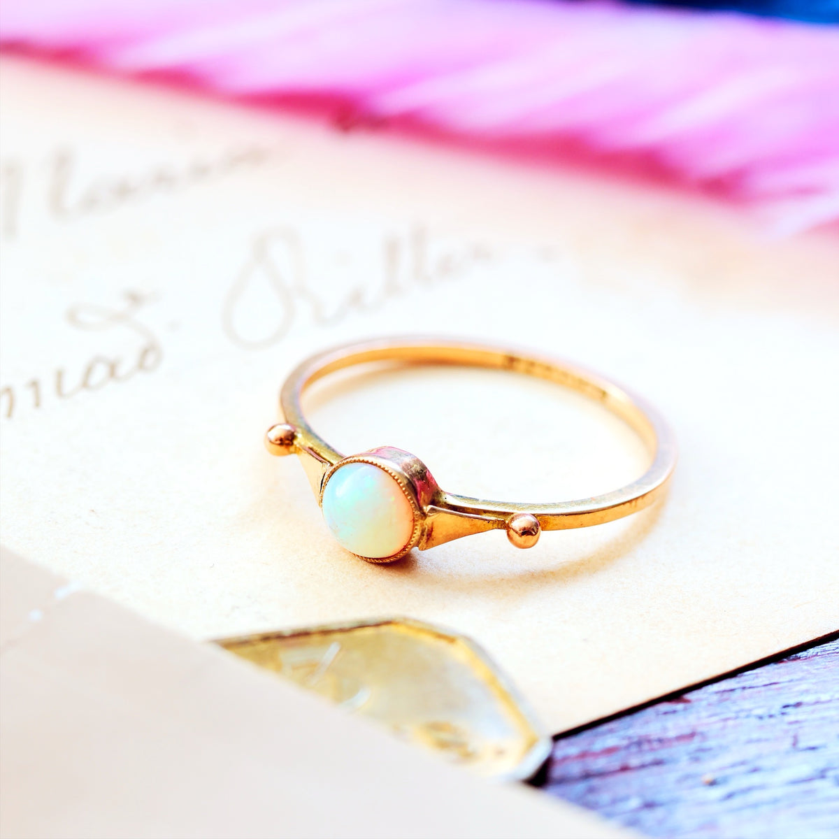 Sweetly Simple Antique Crystal Opal Ring