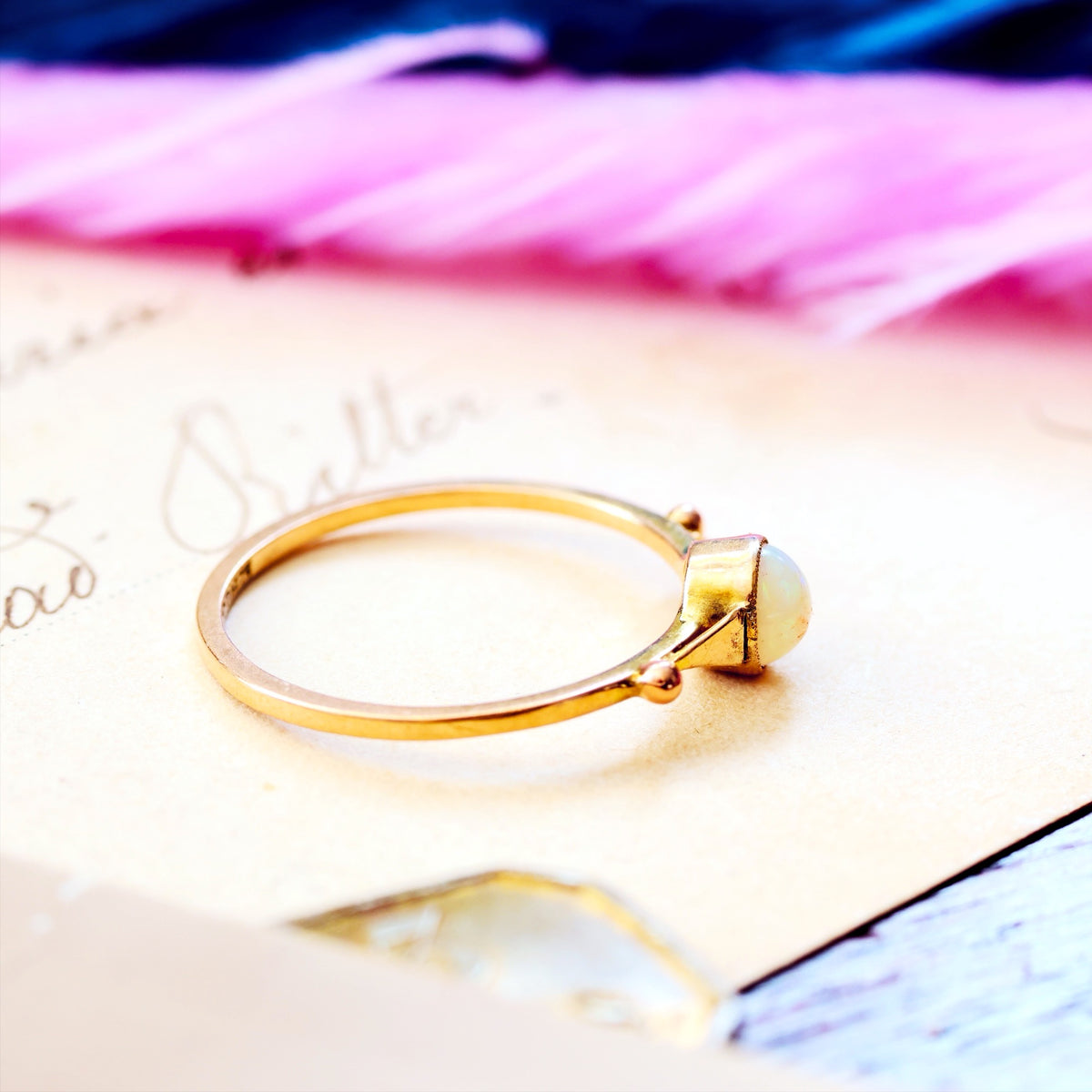 Sweetly Simple Antique Crystal Opal Ring